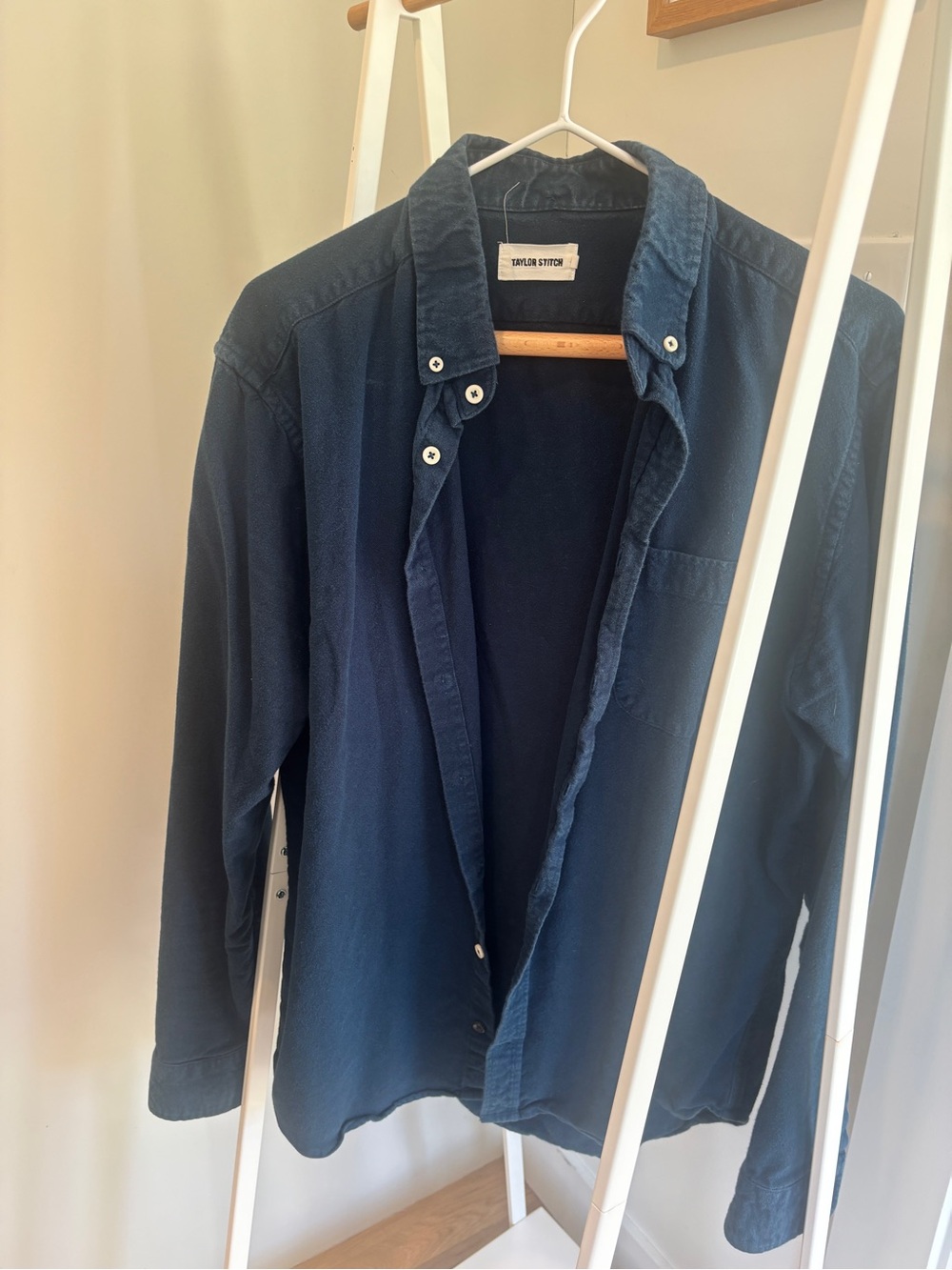 Taylor Stitch Navy/Dark Turquoise Flannel Button-Up Shirt
